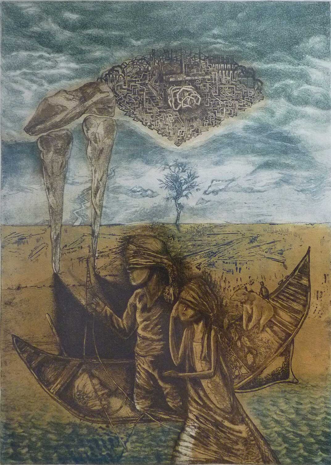 Голяма графика - смесена техника, художник Ефтимова-Добринова