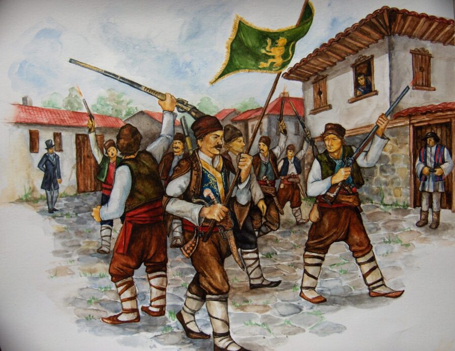 Рисунка с акварел, български възрожденци